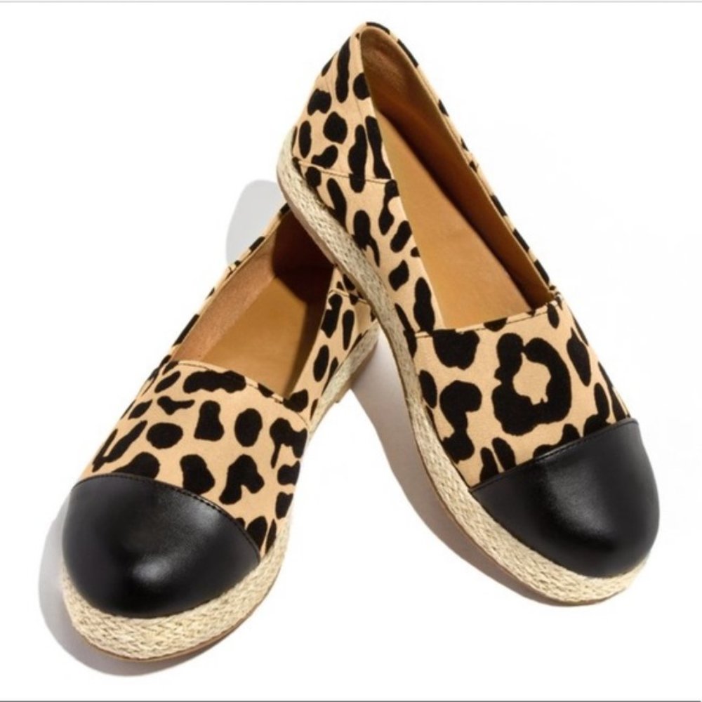 🚨SOLD🚨 Leopard Espadrille Trim Dressy Slip On - Picture 2 of 5